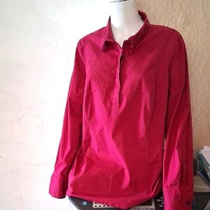 Covington Red Casual Button Down Shirt Relaxed Fit 164p